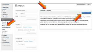 Aangepast menu aanmaken