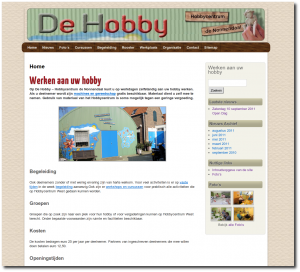 Screenshot van homepage Hobbycentrum de Nonnendaal